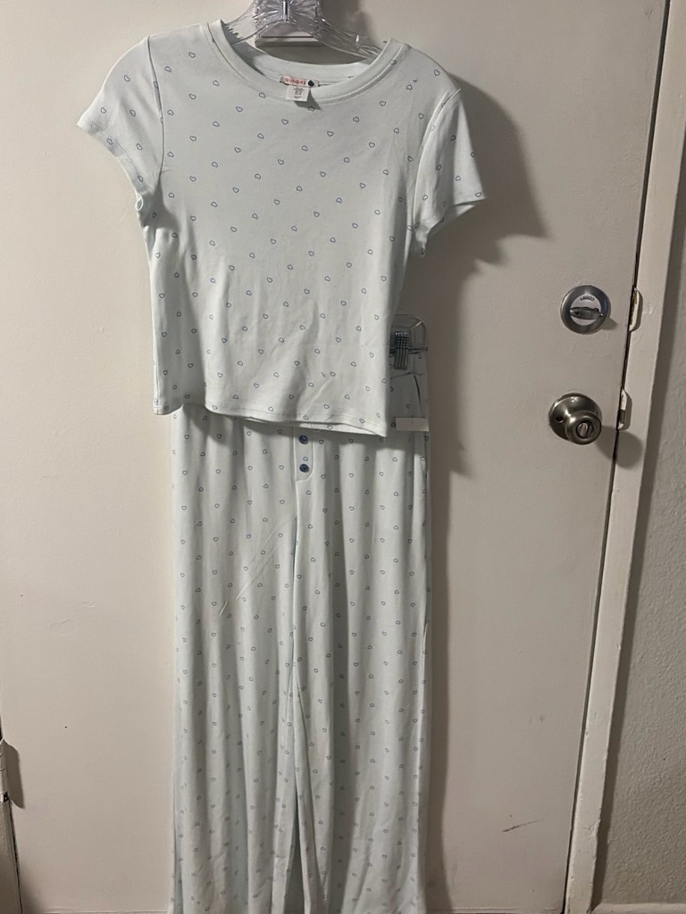 Sundry  Mint with blue Heart Pajama Set